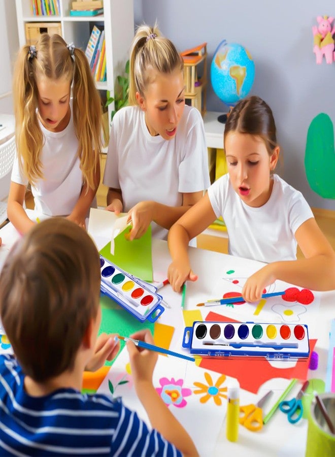 FUMILE Watercolor Paint Set Bulk,5 Pack,8 Colors Watercolors Paint with Paintbrush.Washable Watercolor Paint Set Kids for Parties,Birthday Party Favor,valentines for kids classroom. - Image 5
